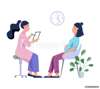 Pregnant woman having a consultation with doctor