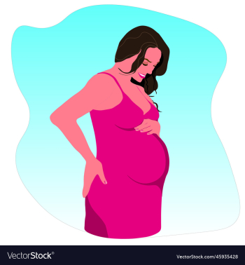 pregnant woman in pink dress