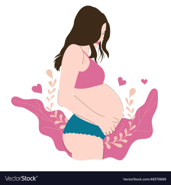 pregnant woman with floral elements