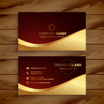 Premium golden business card Free Vector