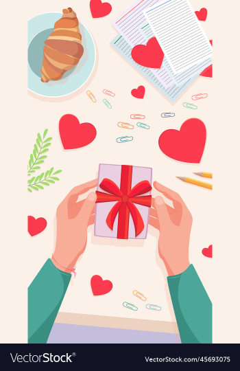 preparing for valentines day hands with a box preparing for valentines day hands with a box