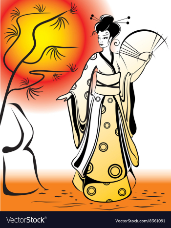 Pretty Geisha vector image