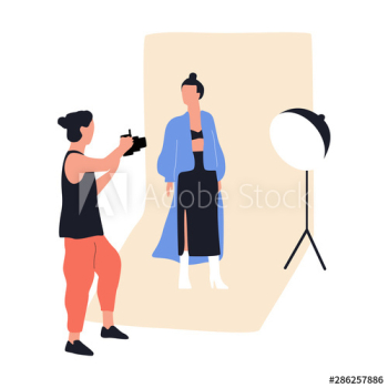 Pretty woman making photoshoot on the white Pretty woman making photoshoot on the white