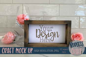 Pretty wood sign craft mock up |High Resolution JPEG