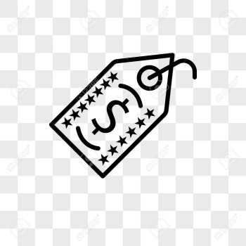 Price Tag Vector Icon Isolated On Transparent Background, Price ...