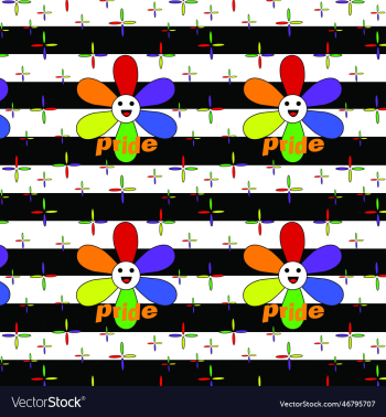 pride seamless rainbow flowers pattern