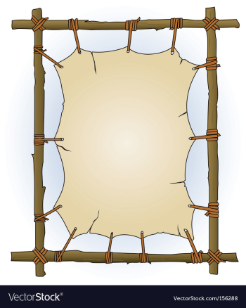 Primitive sticks and canvas frame vector image Primitive sticks and canvas frame vector image