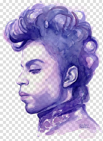 Prince Watercolor painting Portrait Purple Rain, painting transparent background PNG clipart