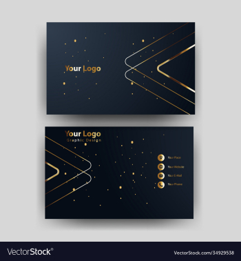 print business card golden luxury