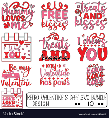 print retro valentines day svg bundle