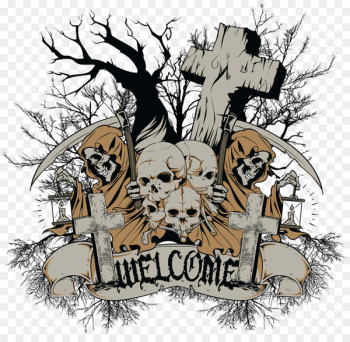 Printed T-shirt Clothing - Skull Printed T-shirt Clothing - Skull