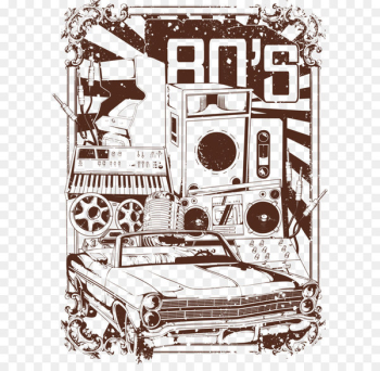 Printed T-shirt Clothing Top - Audio Car prints Printed T-shirt Clothing Top - Audio Car prints