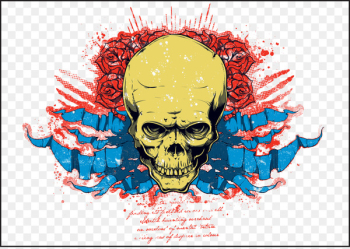 Printing Skull Ink Pattern - Ink flower skull print Printing Skull Ink Pattern - Ink flower skull print