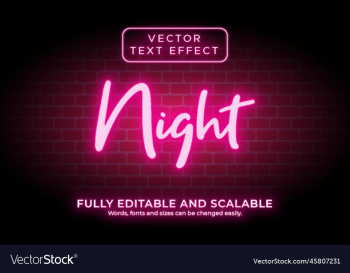 printneon glow text effect editable