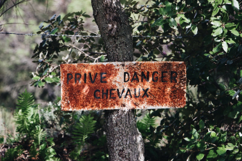 Prive Danger Chevaux Signage Prive Danger Chevaux Signage