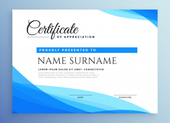 Professional blue business certificate Free Vector Professional blue business certificate Free Vector