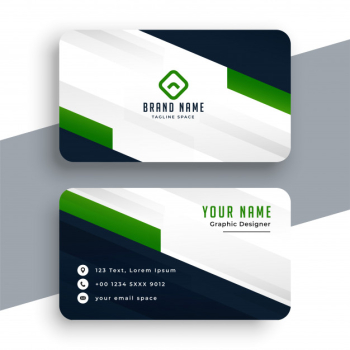 Professional green business card geometric template Free Vector Professional green business card geometric template Free Vector