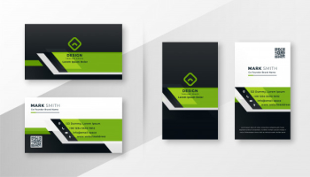 Professional green modern business card template set Professional green modern business card template set