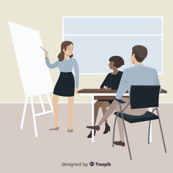 Professional office workers with flat design Professional office workers with flat design