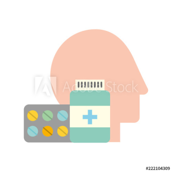 profile human head medicine pharmacy pills bottle profile human head medicine pharmacy pills bottle