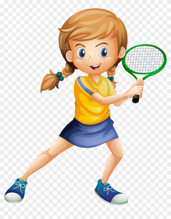 Profissões E Ofícios - Cartoon Girl Playing Tennis Profissões E Ofícios - Cartoon Girl Playing Tennis