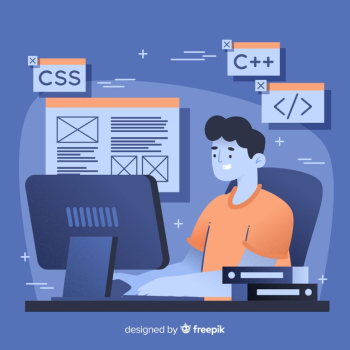Programmer working with c++ Free Vector Programmer working with c++ Free Vector