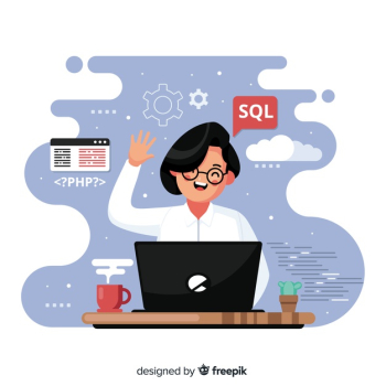 Programmer working with sql Free Vector Programmer working with sql Free Vector