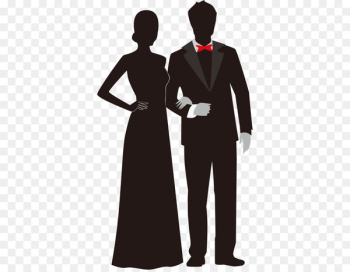 Prom Silhouette Clip art - Vector couple dress elderly 