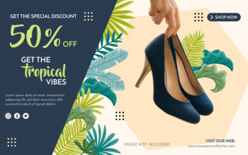 Promotion fashion banner Free Vector