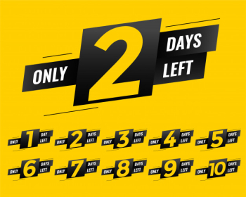 Promotional number of days left sign banner Promotional number of days left sign banner