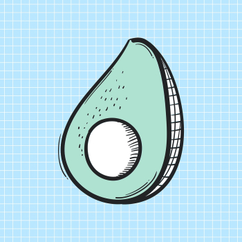 Psd avocado doodle cartoon teen sticker Psd avocado doodle cartoon teen sticker