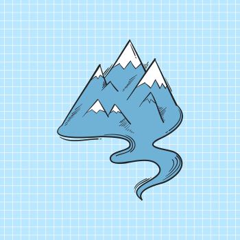Psd mountain doodle cartoon teen sticker Psd mountain doodle cartoon teen sticker