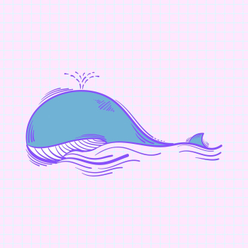 Psd whale doodle cartoon teen sticker Psd whale doodle cartoon teen sticker