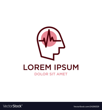 Psychology logos with head silhouettes vector image Psychology logos with head silhouettes vector image