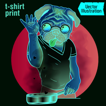 Pug Bae Tshirt Illustration Pug Bae Tshirt Illustration
