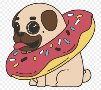 Pug, Donuts, Puppy, Cartoon, Nose PNG Pug, Donuts, Puppy, Cartoon, Nose PNG
