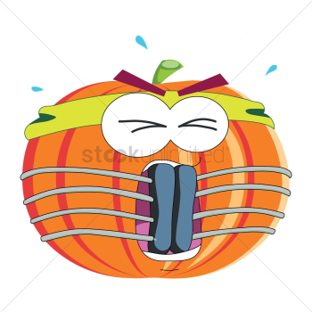 Pumpkin cartoon doing chest expander Pumpkin cartoon doing chest expander
