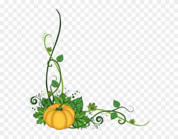 Pumpkin Corner Flourish Png - Pumpkin Corner Border Png