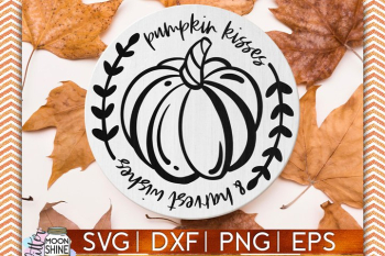 Pumpkin Kisses Harvest Wishes SVG DXF PNG EPS