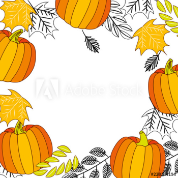 pumpkin leaves foliage frame pattern pumpkin leaves foliage frame pattern