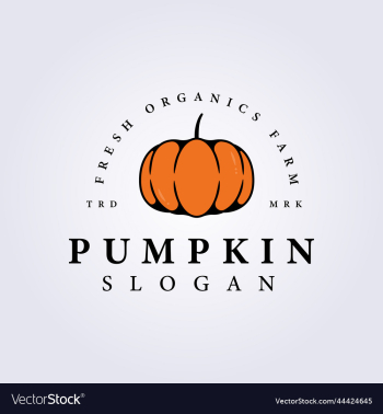 pumpkin retro logo cartoon template design pumpkin retro logo cartoon template design