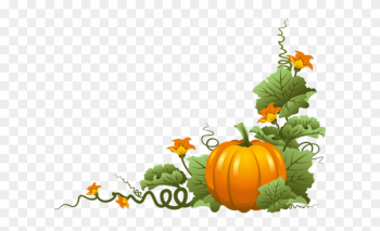 Pumpkin Tubes - Corner Border Clipart Pumpkin