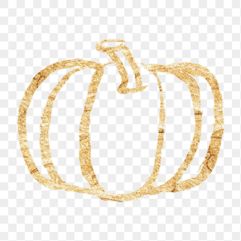 Pumpkin, vegetable png sticker, gold | Free PNG Illustration - rawpixel