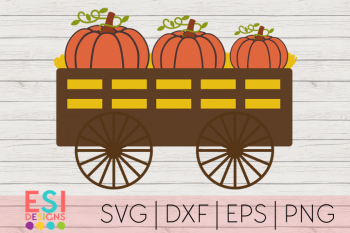 Pumpkin Wagon SVG | Fall SVG | Autumn SVG|SVG DXF EPS PNG