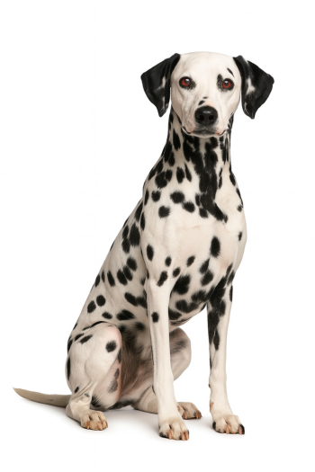 Purebred Dalmatian Dog Sitting Elegantly Purebred Dalmatian Dog Sitting Elegantly