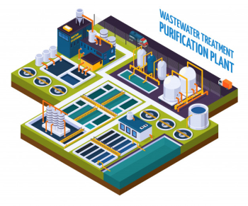 Purification plant isometric Free Vector Purification plant isometric Free Vector