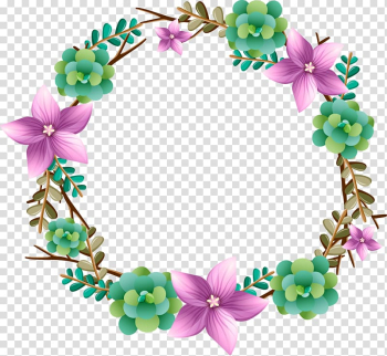 Purple and green floral wreath illustration, Wedding invitation Floral design Flower Ornament, Wedding invitations rosette pattern transparent background PNG clipart
