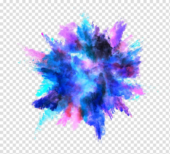 Purple, blue, and pink smoke, Color Dust explosion, explosion transparent background PNG clipart