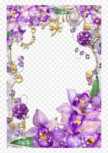 Purple Border Frame Png Transparent Image - Purple Flower Frames Png