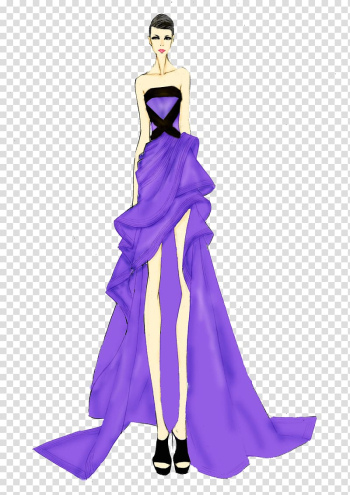 Purple Clothing Formal wear, Purple evening dress designs transparent background PNG clipart